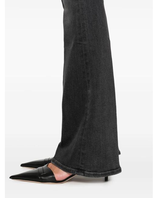 Mother Gray Flared Jeans With Vintage Appeal And Flattering Fit