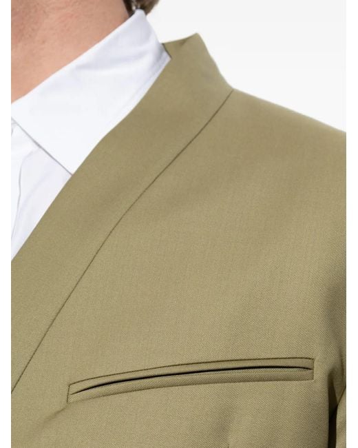 KENZO Green Wrap-Tie Virgin-Wool Jacket for men