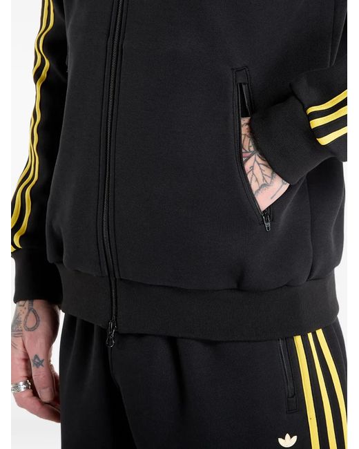 Adidas Black Stripe-Detail Zip-Up Sweatshirt for men