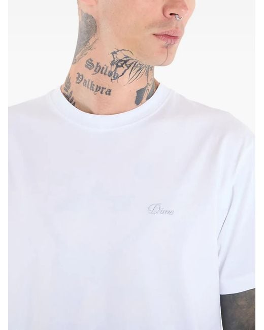 Dime White Cursive-Logo T-Shirt