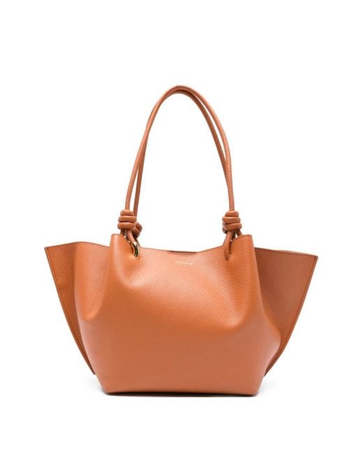 Coccinelle Brown Medium Finn Knot Leather Tote Bag