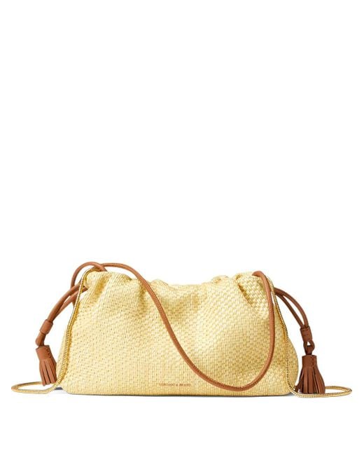 Small raffia satchel bag Veronica Beard de color Metallic