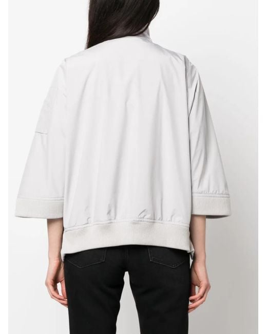 Moorer Gray Wide-Sleeve Bomber Jacket