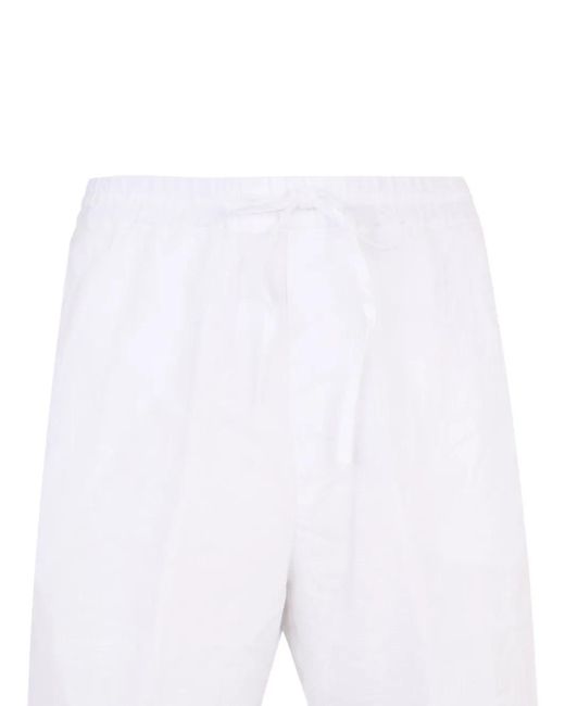 120% Lino White Bermuda À Lien De Resserrage for men