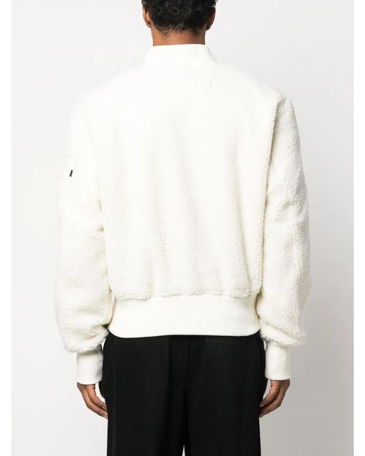 Alpha Industries White Faux-Shearling Bomber-Jacket for men