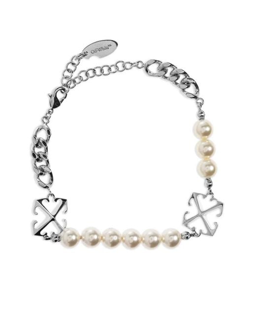 Bracciale Con Perle di Off-White c/o Virgil Abloh in White da Uomo