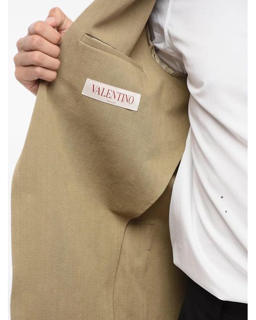 Valentino Garavani Natural Single-Breasted Patch-Pocket Blazer for men