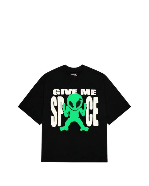 BROKEN PLANET Black Give Me Space Graphic-Print T-Shirt for men