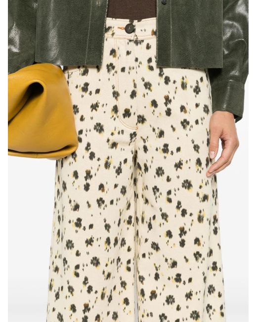 Pantalones palazzo con estampado de leopardo Forte Forte de color White