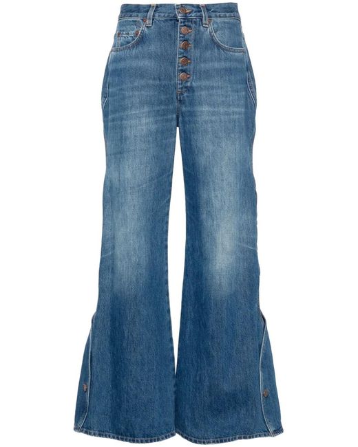 Chloé Blue Cut-Out Cropped Jeans