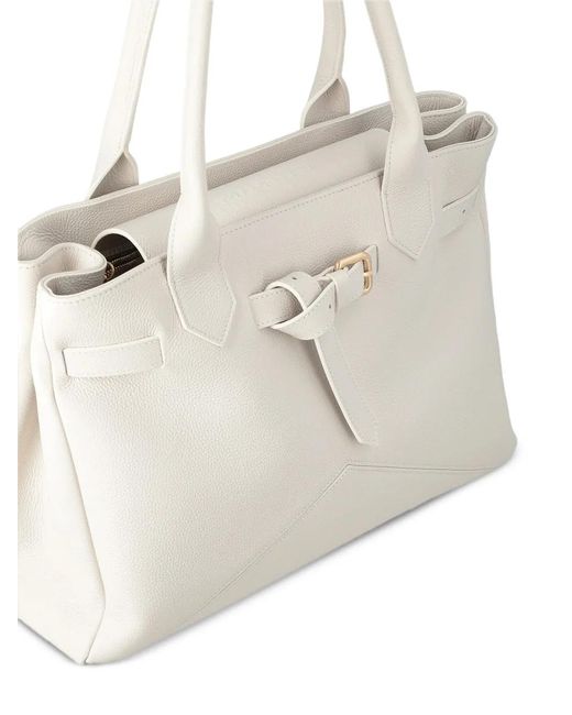 Ballantyne White Medium Kate Tote Bag