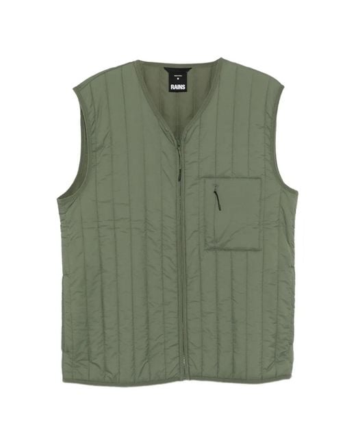 Rains Green Curved-Zip Shoulder Bag for men