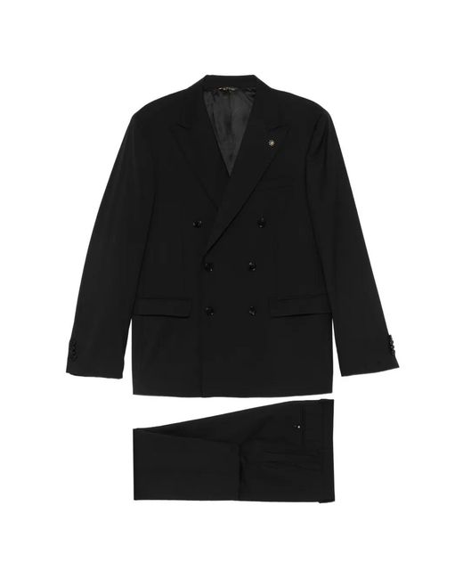 Manuel Ritz Black Double-Breasted Suit for men