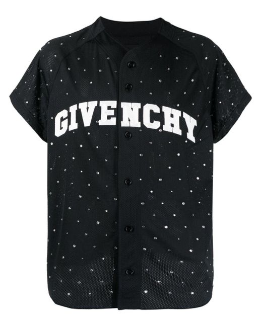 メンズ Givenchy スタッズトリム ショートスリーブシャツ Black
