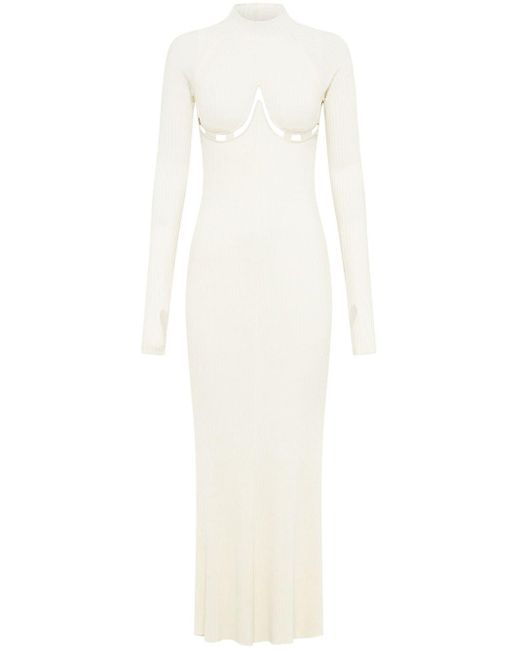 Dion Lee White Cut-out Ribbed-knit Dress