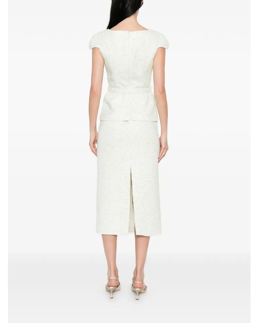 Self-Portrait White Embellished Double-Breasted Dress