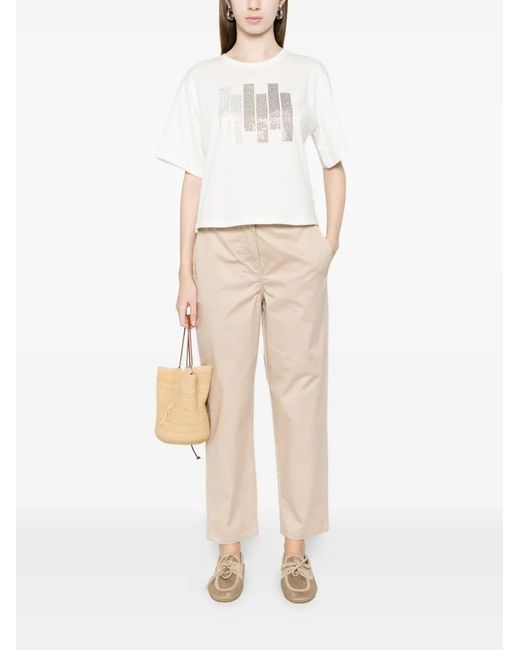Marella White Buttoned Trousers