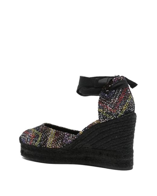 Missoni Black Sequined Wedge-Heel Espadrilles