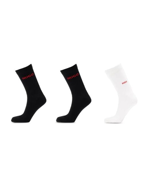 HUGO Gestrickte Socken Mit Logo (3Er-Set) in Black für Herren