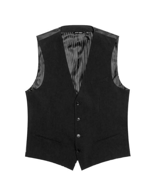 Antony Morato Black Tailored V-Neck Waistcoat for men