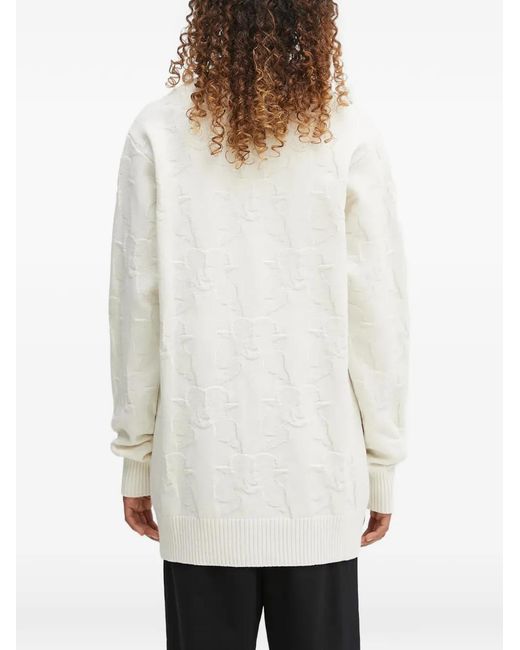 Fiorucci White Buttoned Textured Cardigan