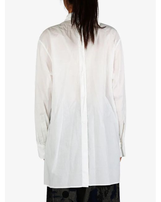 Y's Yohji Yamamoto White Draped Shirt