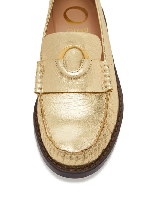 Odissi Metallic Kali Decorative Leather Loafers