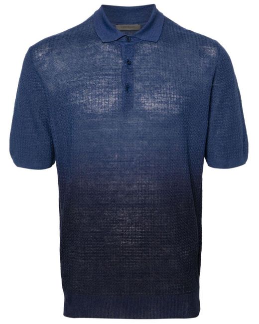 Corneliani Poloshirt aus geripptem Strick in Blue für Herren