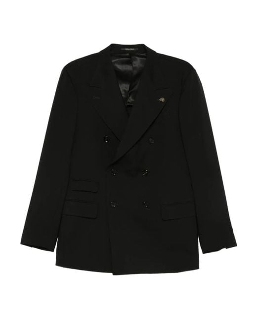 Gabriele Pasini Black Double-Breasted Structured Jacket for men