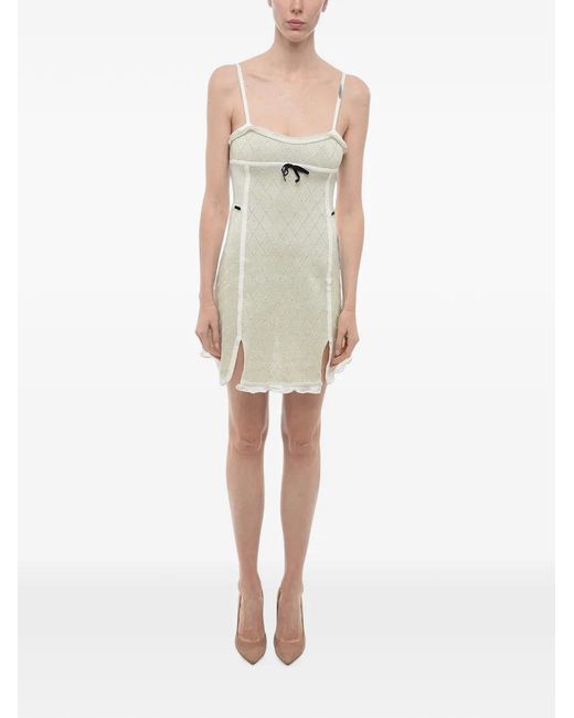 Cormio Natural Ruffle-Hem Cotton Mini Dress