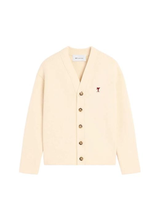 AMI Natural Cotton And Wool Arrow Cardigan