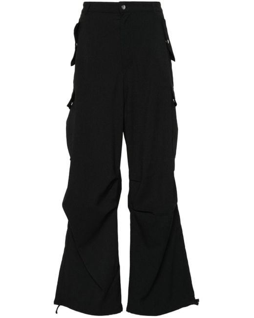 Rhude Black Textured-finish Straight-leg Cargo Pants for men