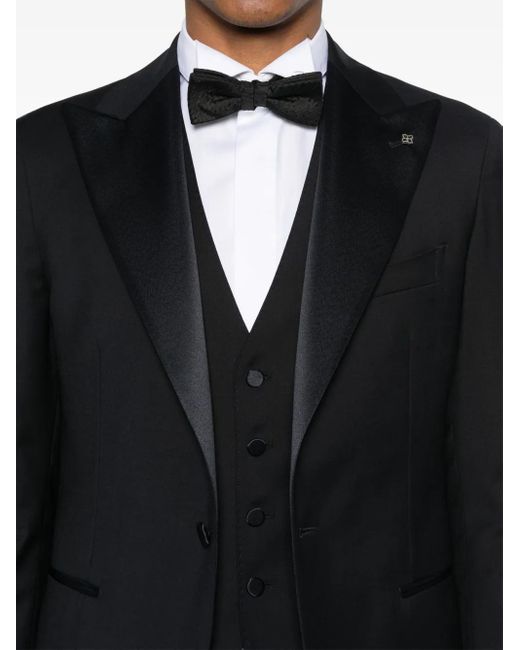Tagliatore Black Virgin-Wool Suit for men