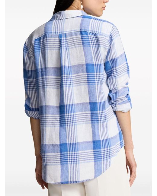 Polo Ralph Lauren Blue Checked Linen Shirt