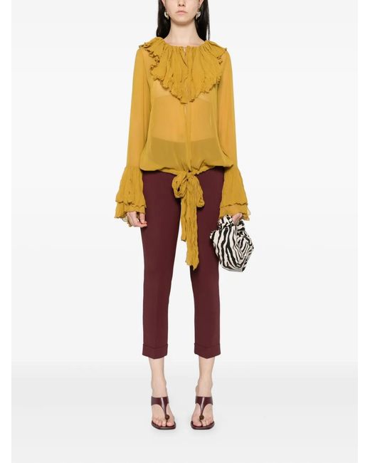 Occleus Yellow Macy Ruffled Blouse