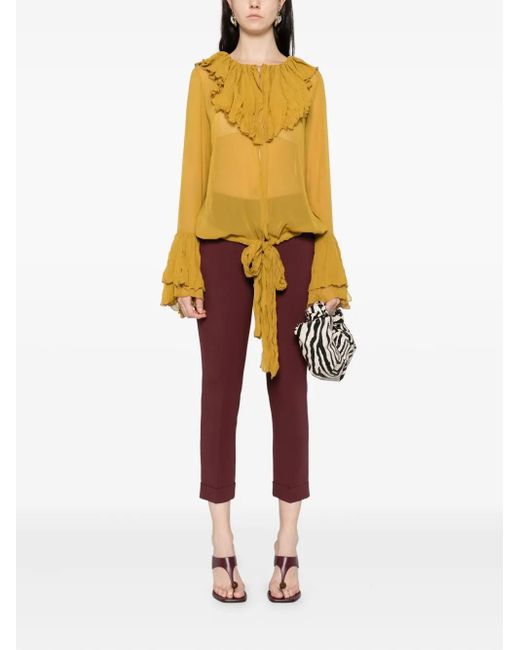 Occleus Yellow Macy Ruffled Blouse