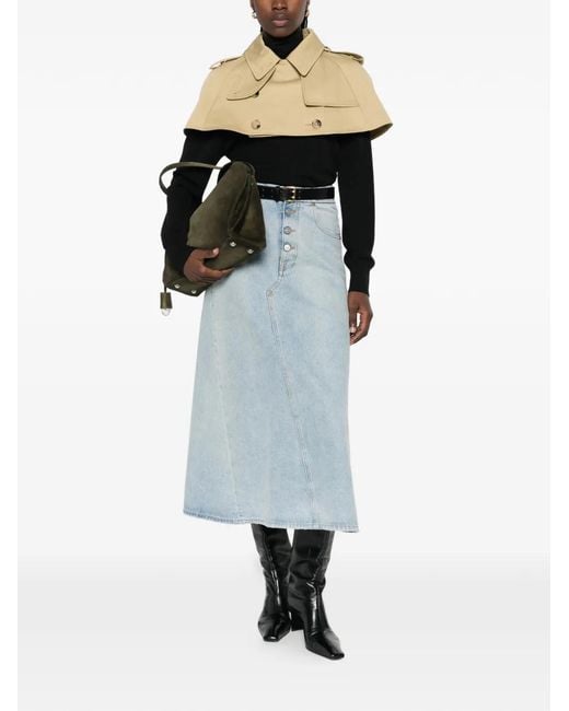 Burberry Natural Collared Buttoned Cropped Jacket