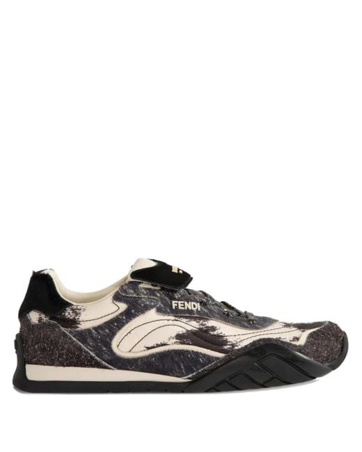 Fendi Black Ave-Pulse Logo Sneakers