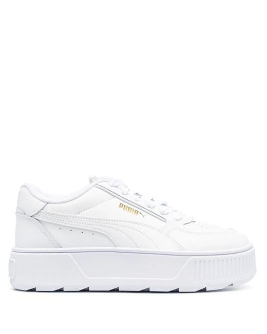 PUMA White Karmen Rebelle Perforated Sneakers