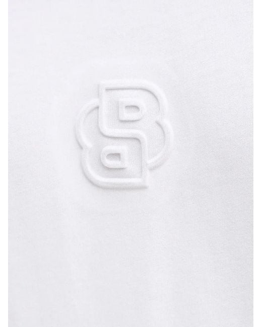 Boss White Logo-Emed T-Shirt for men