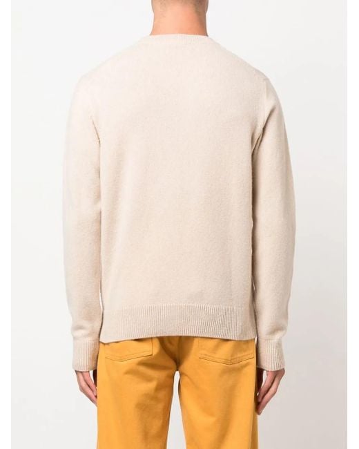 Maison Kitsuné Natural Logo-Patch Wool Jumper for men