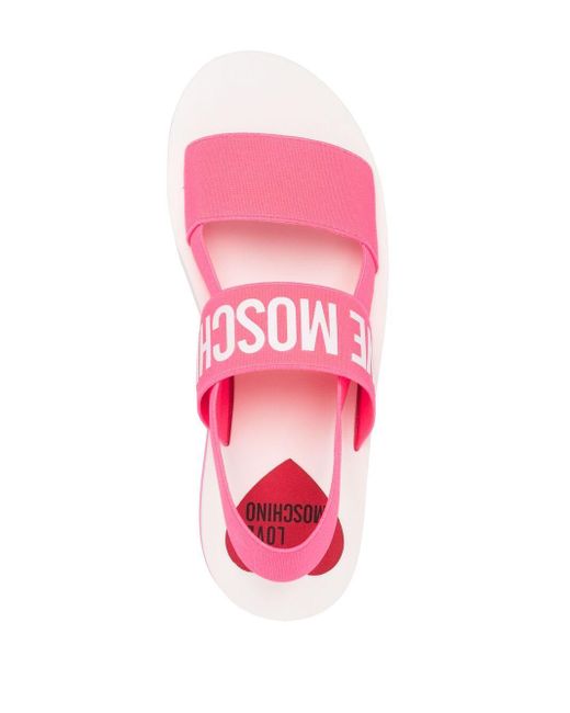 moschino logo print sandals