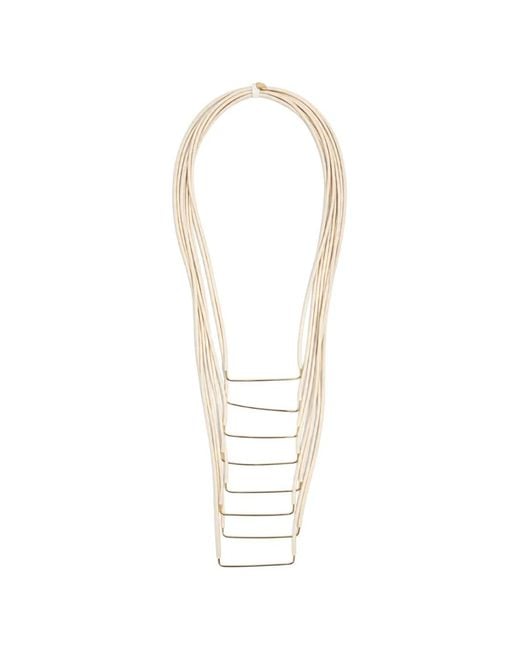 Liviana Conti White Belinda Multi-Strand Bar-Pendant Necklace
