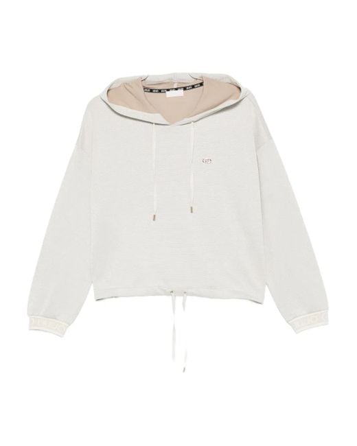 Sudadera con capucha y cordones Liu Jo de color White