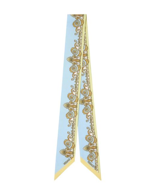 Versace Blue Seidenschal Mit Print