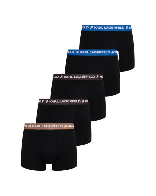 Karl Lagerfeld Black Logo-Waistband Boxers (Set Of Five)