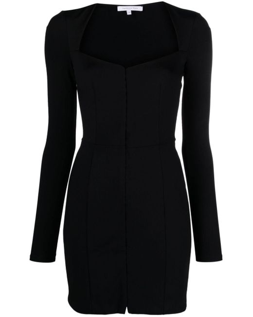 Patrizia Pepe Black Corset Style Fitted Dress