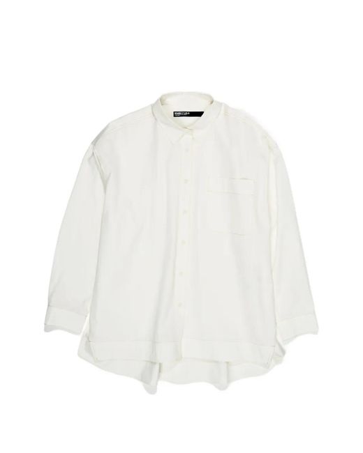 Bimba Y Lola White Chest-Pocket Cotton Shirt