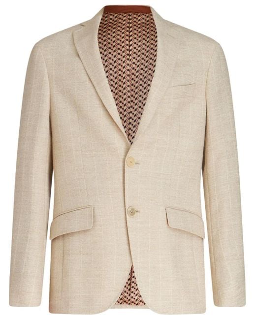 Etro Natural Ton-Sur-Ton Pinstriped Blazer for men