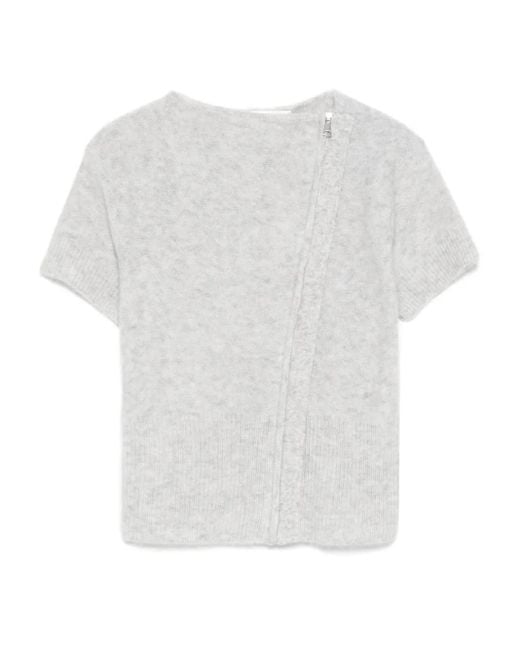 T-Shirt Con Zip di AYA MUSE in White